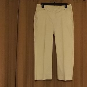 Casual white ankle pants. 34 inches long